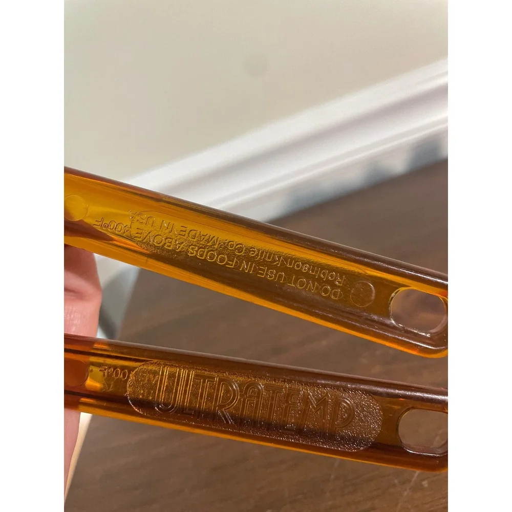 Vintage Robinson Knife Co UltraTemp Spatula Set Amber Brown Heat Resistant USA